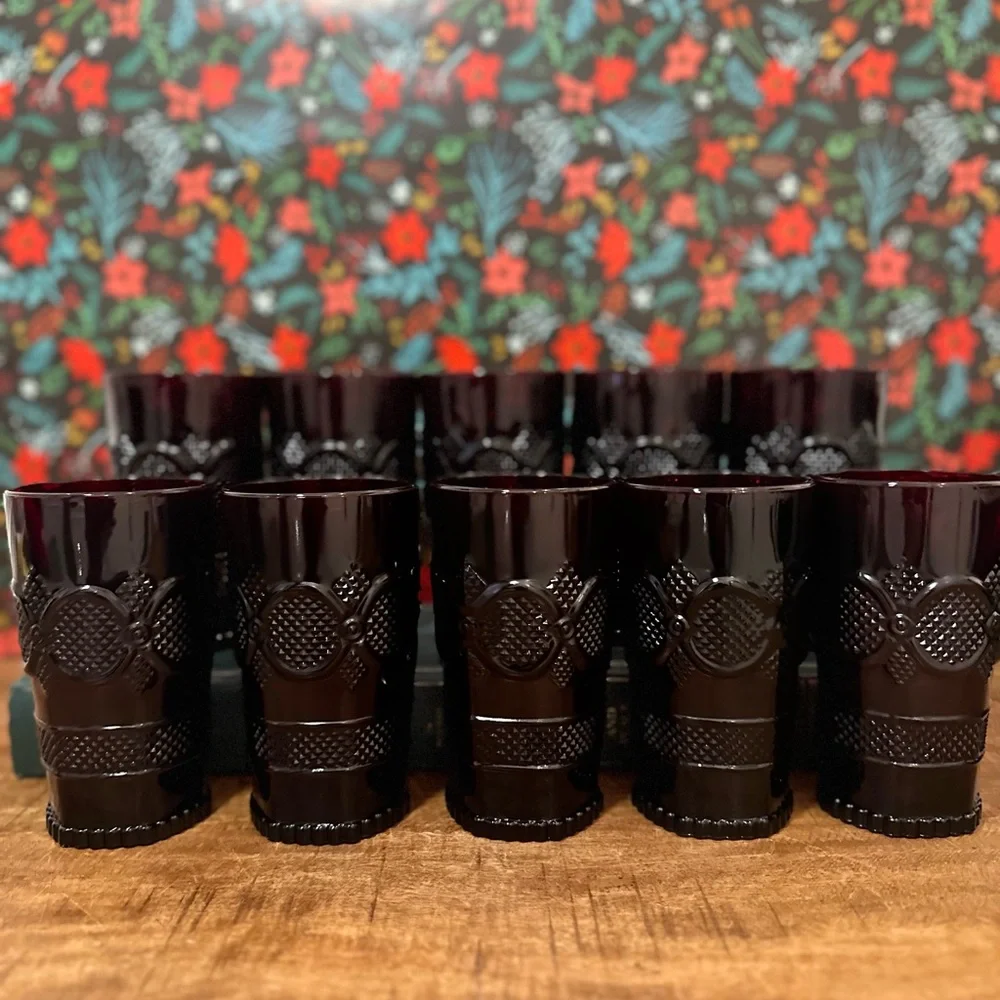Cape Cod Ruby 12oz Flat Tumblers by Avon